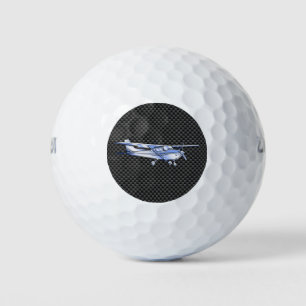 Aircraft Chrome Like Cessna Black Carbon Fibre Golf Balls