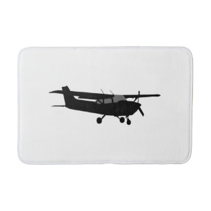 Aircraft Classic Cessna Black Silhouette Flying Bath Mat