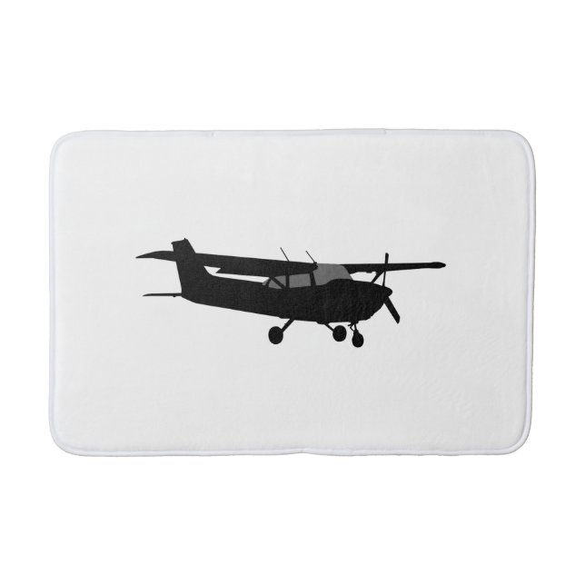 Aircraft Classic Cessna Black Silhouette Flying Bath Mat (Front)