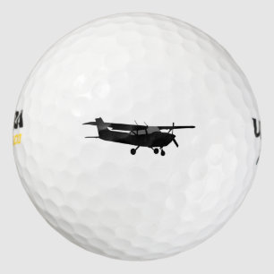 Aircraft Classic Cessna Black Silhouette Flying Golf Balls