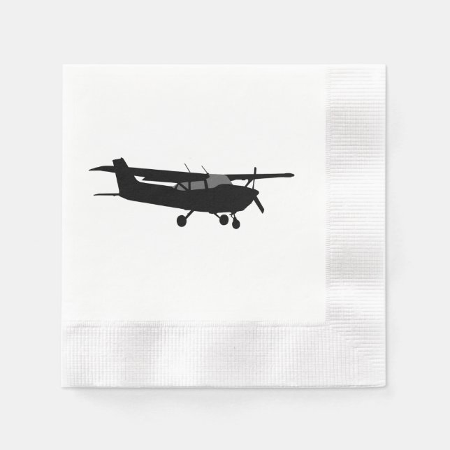 Aircraft Classic Cessna Black Silhouette Flying Napkin (Front)