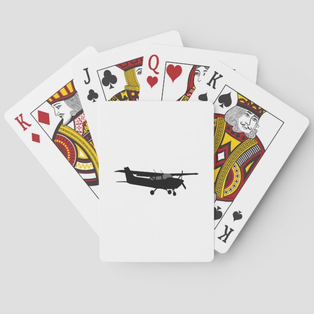 Aircraft Classic Cessna Black Silhouette Flying Playing Cards (Back)