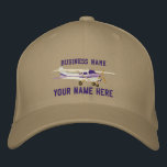 Aircraft Classic Cessna Custom Personalise This Embroidered Hat<br><div class="desc">A custom detailed personalised embroidered Aircraft Cessna Silhouette Flying on for any aviation enthusiast, personalise two text lines with your name, business, saying, top gun and such. Just use short texts or you will see the price of this embroidery go up, there should be plenty of text here to suit...</div>