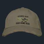 Aircraft Classic Cessna Custom Personalise This Embroidered Hat<br><div class="desc">A custom detailed personalised embroidered Aircraft Cessna Silhouette Flying on for any aviation enthusiast, personalise two text lines with your name, business, saying, top gun and such. Just use short texts or you will see the price of this embroidery go up, there should be plenty of text here to suit...</div>