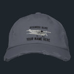 Aircraft Classic Cessna Custom Personalise This Embroidered Hat<br><div class="desc">A custom detailed personalised embroidered Aircraft Cessna Silhouette Flying on for any aviation enthusiast, personalise two text lines with your name, business, saying, top gun and such. Just use short texts or you will see the price of this embroidery go up, there should be plenty of text here to suit...</div>