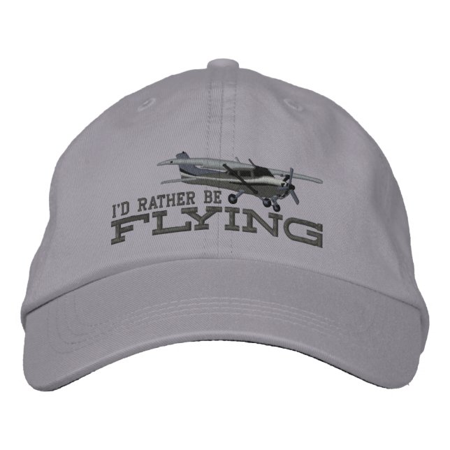 Aircraft Classic Cessna I'd Rather Be Flying Embroidered Hat (Front)