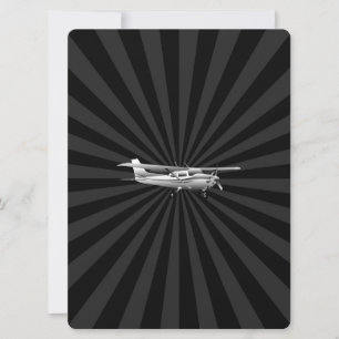 Aircraft Classic Cessna Silhouette Flying Burst