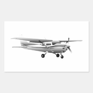 Aircraft Classic Cessna Silhouette Flying Burst Rectangular Sticker