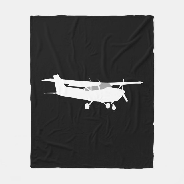 Aircraft Classic Cessna Silhouette Flying Decor Fleece Blanket (Front)