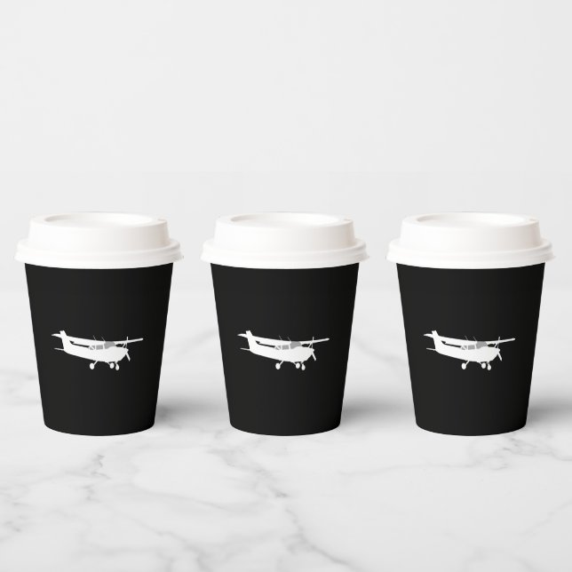 Aircraft Classic Cessna Silhouette Flying Decor Paper Cups (Multi)