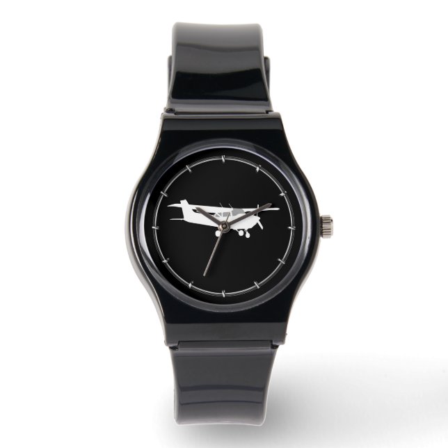 Aircraft Classic Cessna Silhouette Flying Decor Watch (Front)