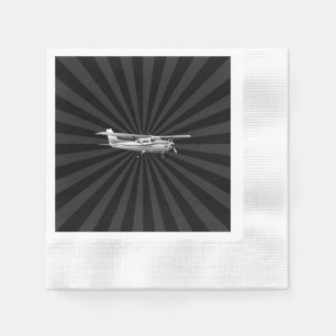 Aircraft Classic Cessna Silhouette Sunburst Napkin