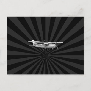 Aircraft Classic Cessna Silhouette Sunburst Postcard