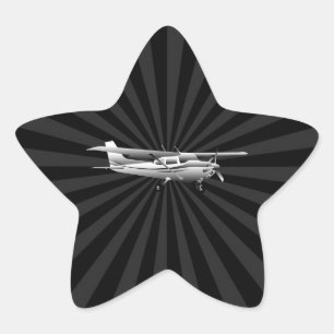 Aircraft Classic Cessna Silhouette Sunburst Star Sticker