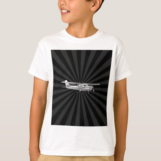 Aircraft Classic Cessna Silhouette Sunburst T-Shirt (Front)
