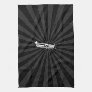 Aircraft Classic Cessna Silhouette Sunburst Tea Towel