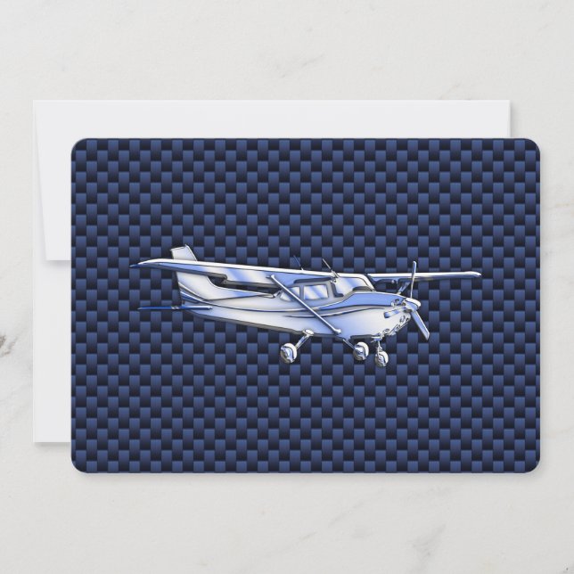 Aircraft Classic Chrome Cessna Flying Carbon Fibre (Front)