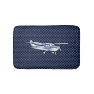 Aircraft Classic Chrome Cessna Flying Carbon Fibre Bath Mat