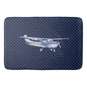 Aircraft Classic Chrome Cessna Flying Carbon Fibre Bath Mat