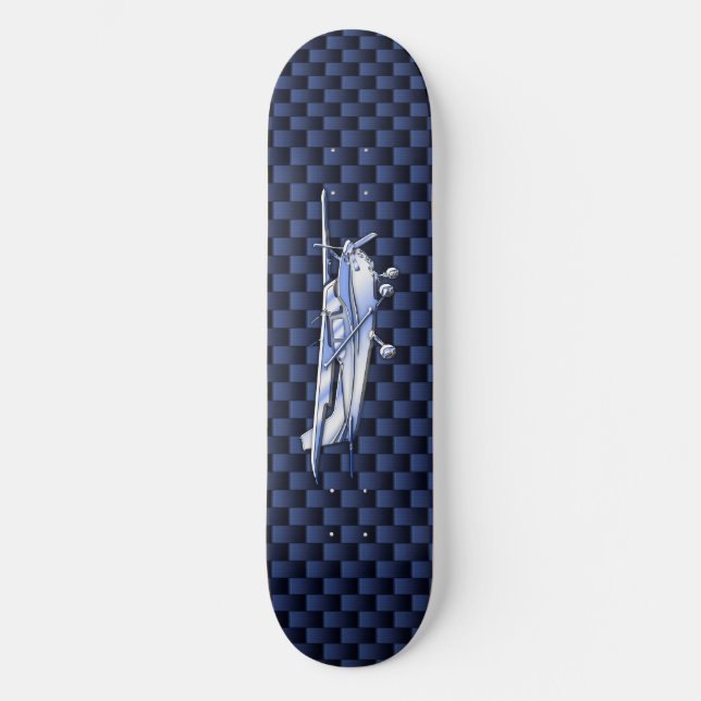 Aircraft Classic Chrome Cessna Flying Carbon Fibre Skateboard (Front)