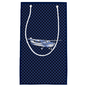Aircraft Classic Chrome Cessna Flying Carbon Fibre Small Gift Bag