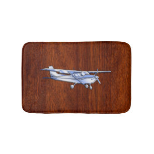 Aircraft Classic Chrome Cessna Flying Mahogany Bath Mat