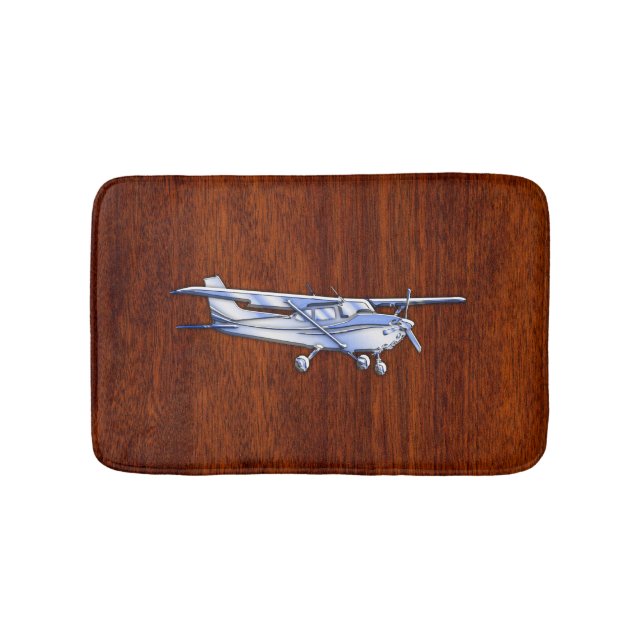 Aircraft Classic Chrome Cessna Flying Mahogany Bath Mat (Front)