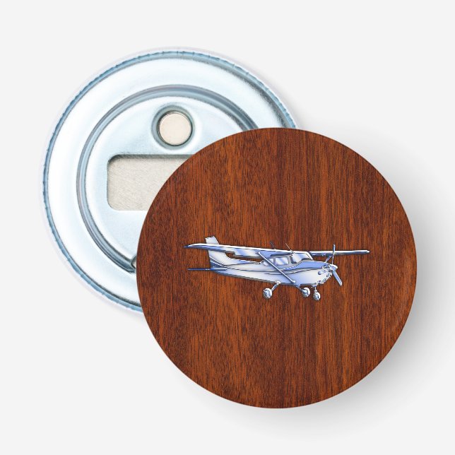 Aircraft Classic Chrome Cessna Flying Mahogany Bottle Opener (Front)