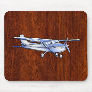 Aircraft Classic Chrome Cessna Flying Mahogany Mouse Mat
