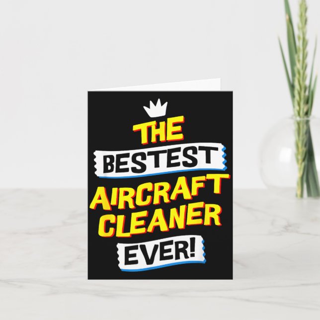 Aircraft Cleaner, Funny Job Occupation  Card (Front)