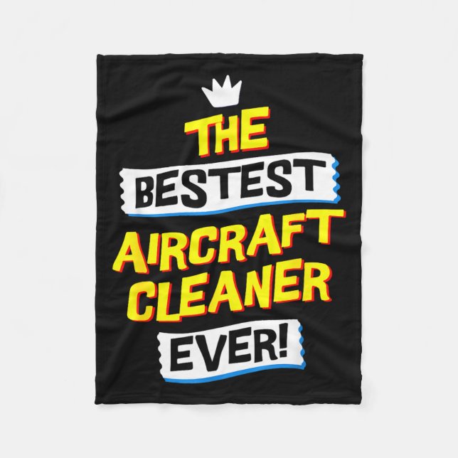 Aircraft Cleaner, Funny Job Occupation  Fleece Blanket (Front)