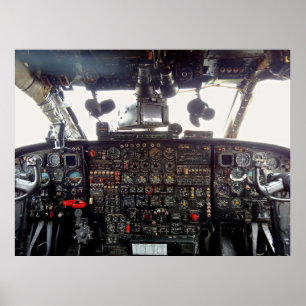 Aircraft cockpit poster