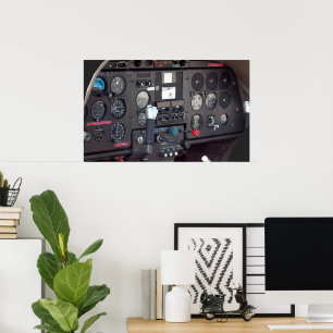 Aircraft cockpit poster