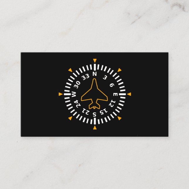 Aircraft Compass Flight Instrument Business Card (Front)