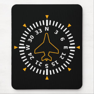 Aircraft Compass Flight Instrument Mouse Mat