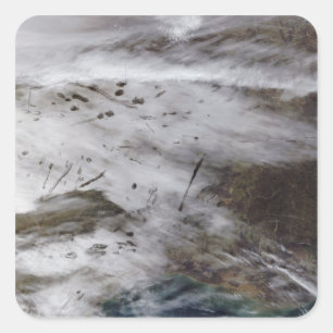 Aircraft dissipation trails square sticker