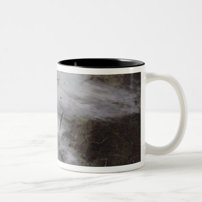 Aircraft dissipation trails Two-Tone coffee mug (Right)