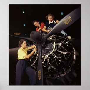 Aircraft Engine Installation 1942 Poster