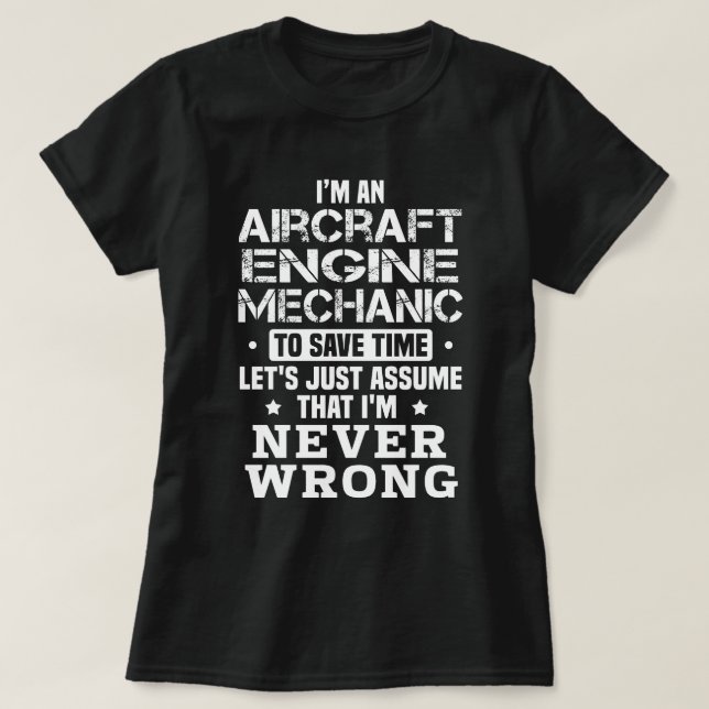 Aircraft Engine Mechanic T-Shirt (Design Front)