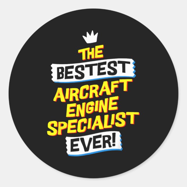 Aircraft Engine Specialist, Funny Job Occupation  Classic Round Sticker (Front)