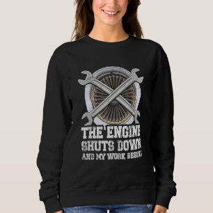 Aircraft Engineering Design For An Aeroplane Mecha Sweatshirt