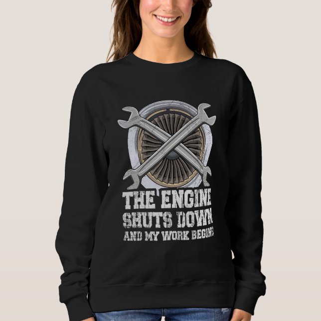 Aircraft Engineering Design For An Aeroplane Mecha Sweatshirt (Front)