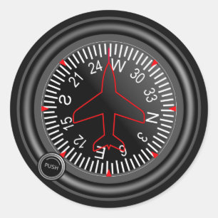 Aircraft Heading Indicator Classic Round Sticker
