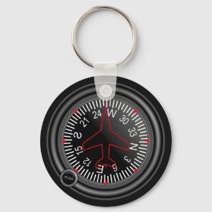 Aircraft Heading Indicator Key Ring