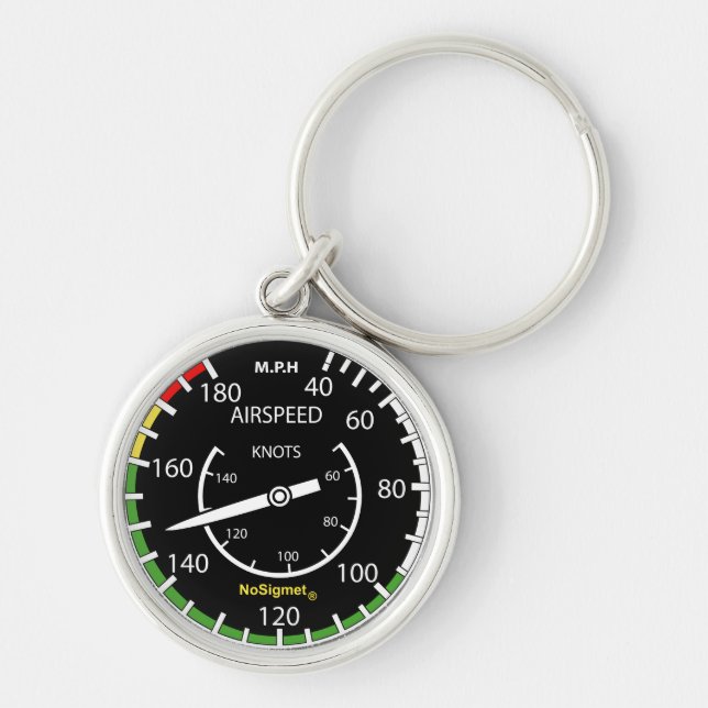 Aircraft instrument keyholder: "Anemometer" Key Ring (Front)