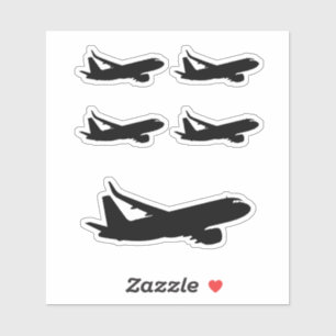 Aircraft Jet Liner Black Silhouette to customise