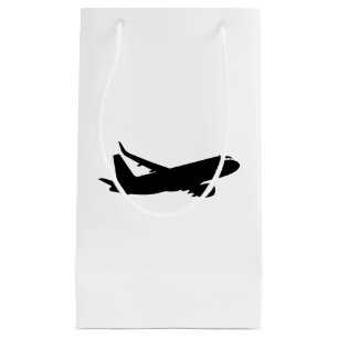 Aircraft Jet Liner Black Silhouette to customise Small Gift Bag