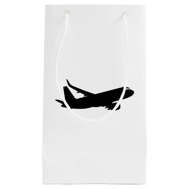 Aircraft Jet Liner Black Silhouette to customise Small Gift Bag (Front)