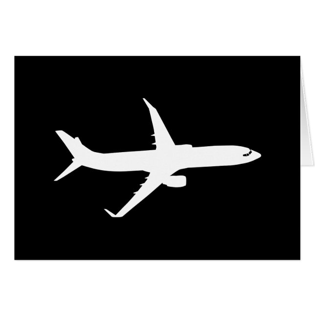 Aircraft Jet Liner Silhouette Flying Black Decor (Front Horizontal)