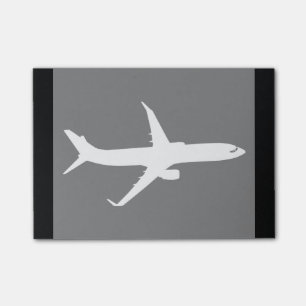 Aircraft Jet Liner Silhouette Flying Black Decor Post-it Notes
